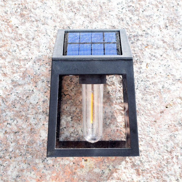 Moderne Firkantet Plast Solenergi LED Utendørs Vanntett Hage Landskap Vegglampe | Skanto