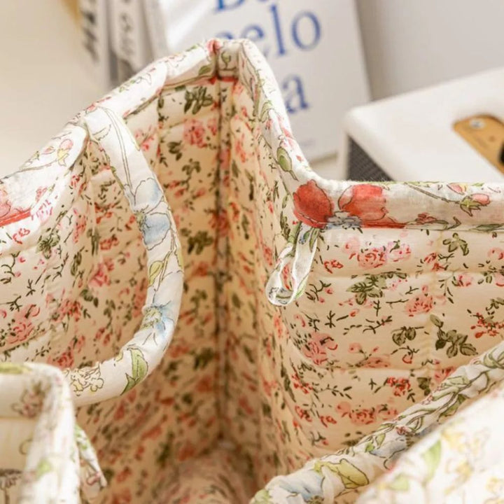Skanto | Delikat Floral Canvas Oppbevaringskurv