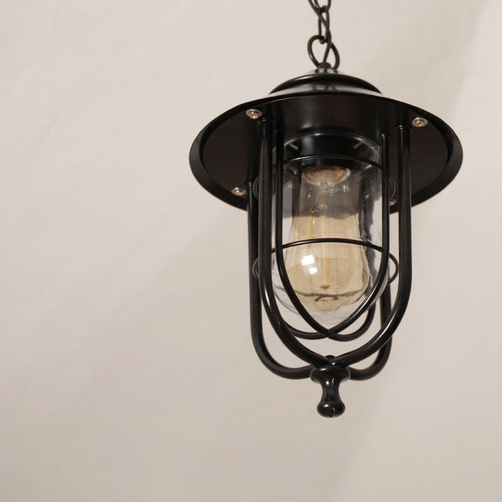Industriell vintage aluminium bur glass 1-lampe utendørs vanntett pendellampe | Skanto