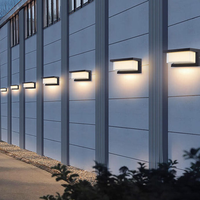 Skanto | Moderne Minimalistisk Solrektangel PC LED Utendørs Vegglampe For Utendørs Patio