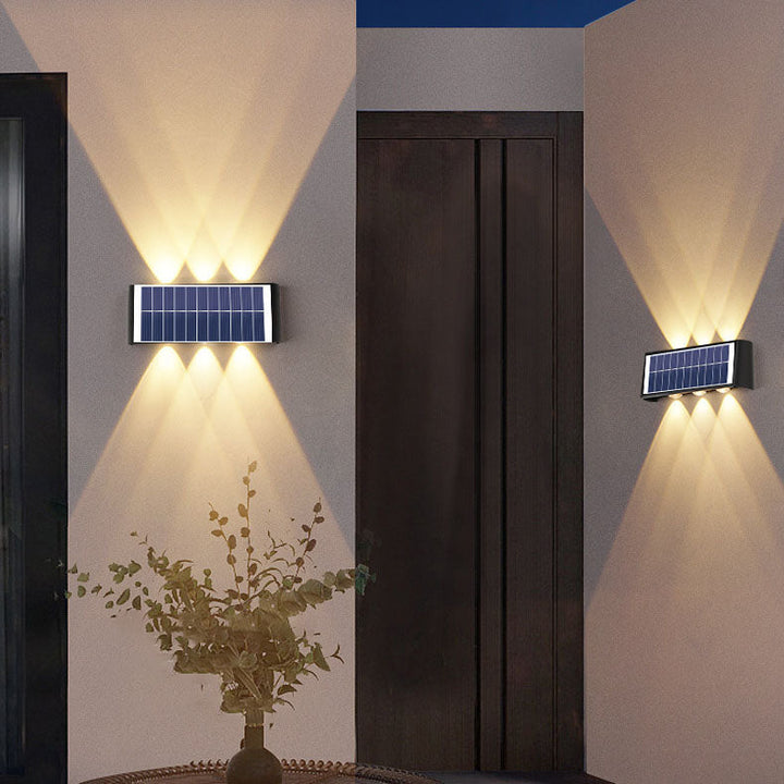 Skanto | Modern Simplicity Solarlampe Vanntett Rektangulær ABS PMMA LED Vegglampe For Utendørs Patio