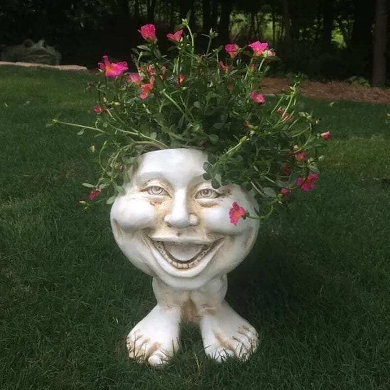 Skanto | Ansikts Statue Plantepotte