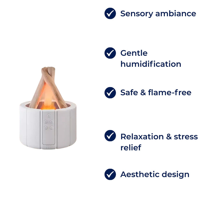 Stille ultrasonisk luftfukter – LED-lampe – Aromaterapi for søvn- og stresslindring Skanto