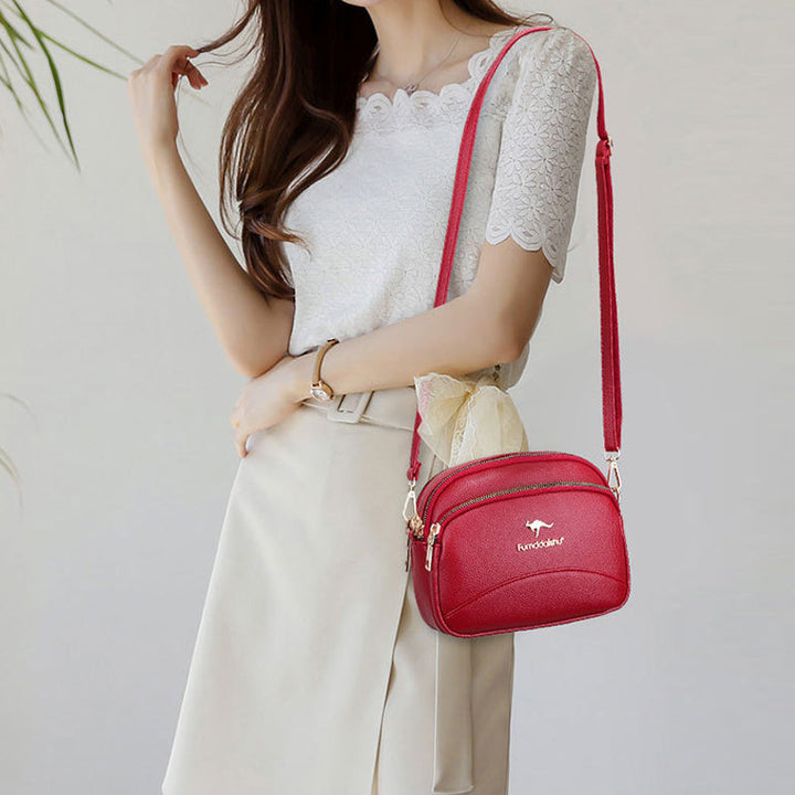 Skanto | Myk Lær Multi-Lomme Skulder Crossbody Bag