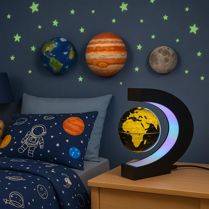 AstroGlobe LED-Weltkugel – Skjebende Globuslampe med Magnetaufhängung