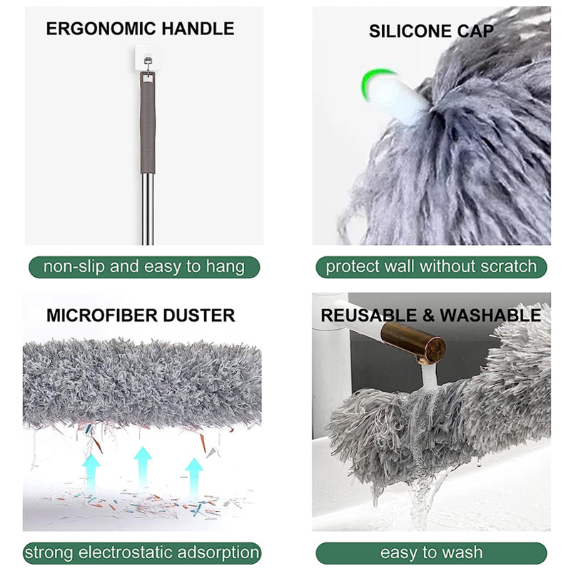 Skanto | Utvidbar vaskbar buet mikrofiber støvkost