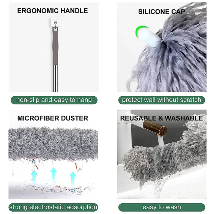 Skanto | Utvidbar vaskbar buet mikrofiber støvkost