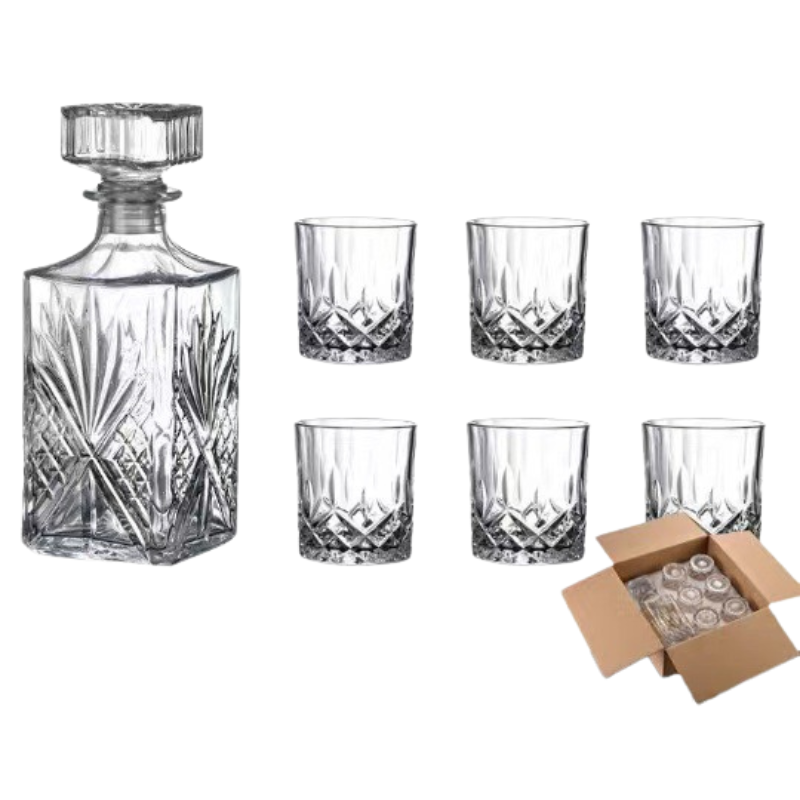 Skanto | RoyalPour - 7-delt whiskey dekanter gave sett
