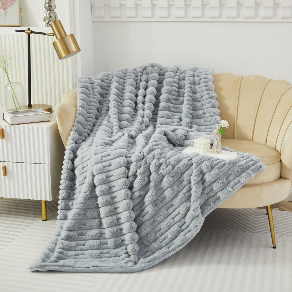 Skanto | Plush myk falsk kanin teppe
