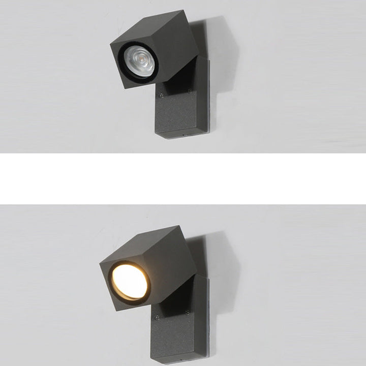 Moderne Industriell Rektangulær Aluminium 1-Lys Utendørs Vegglampe For Hage | Skanto