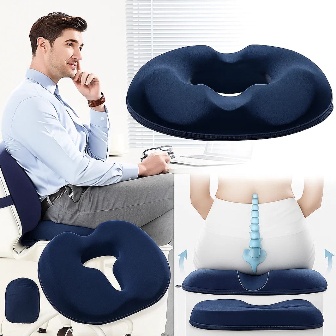 SitRelief | Donut Setepute – Halebein & Hemoroide Lette – Minne Skum – Vaskbar Deksel – Kontor, Reise, Postpartum Bruk Skanto