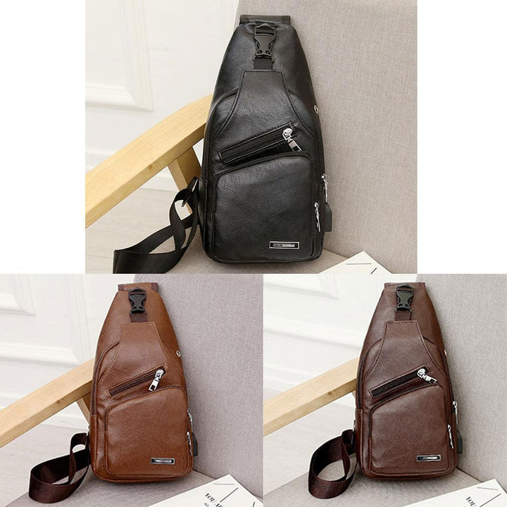 Skanto | Skulderveske Crossbody bag for menn med USB-ladeport
