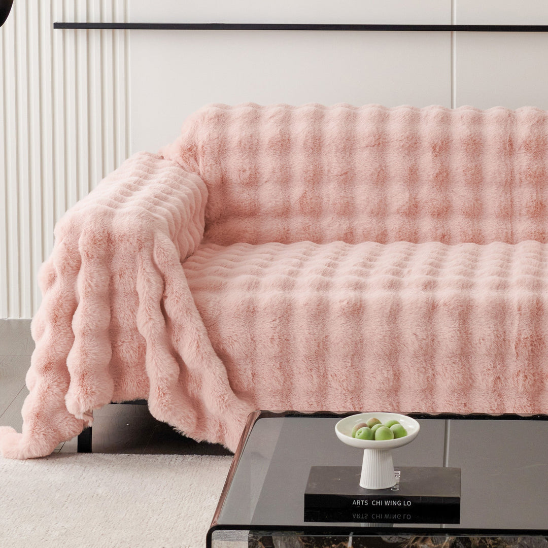 Luksus Ripple Faux Fur Sofa Deksel - Moderne, Stilig & Holdbar Sofa Beskyttelse | Skanto