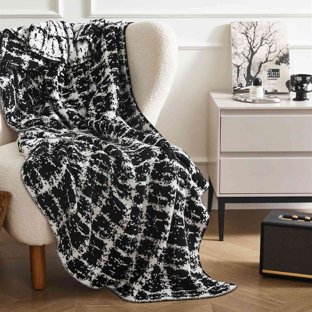 Skanto | Luksus Ull Strikket Teppe - Elegant Bærbar Sofa Seng Kast - Perfekt for Hjem, Reise, og TV Tid