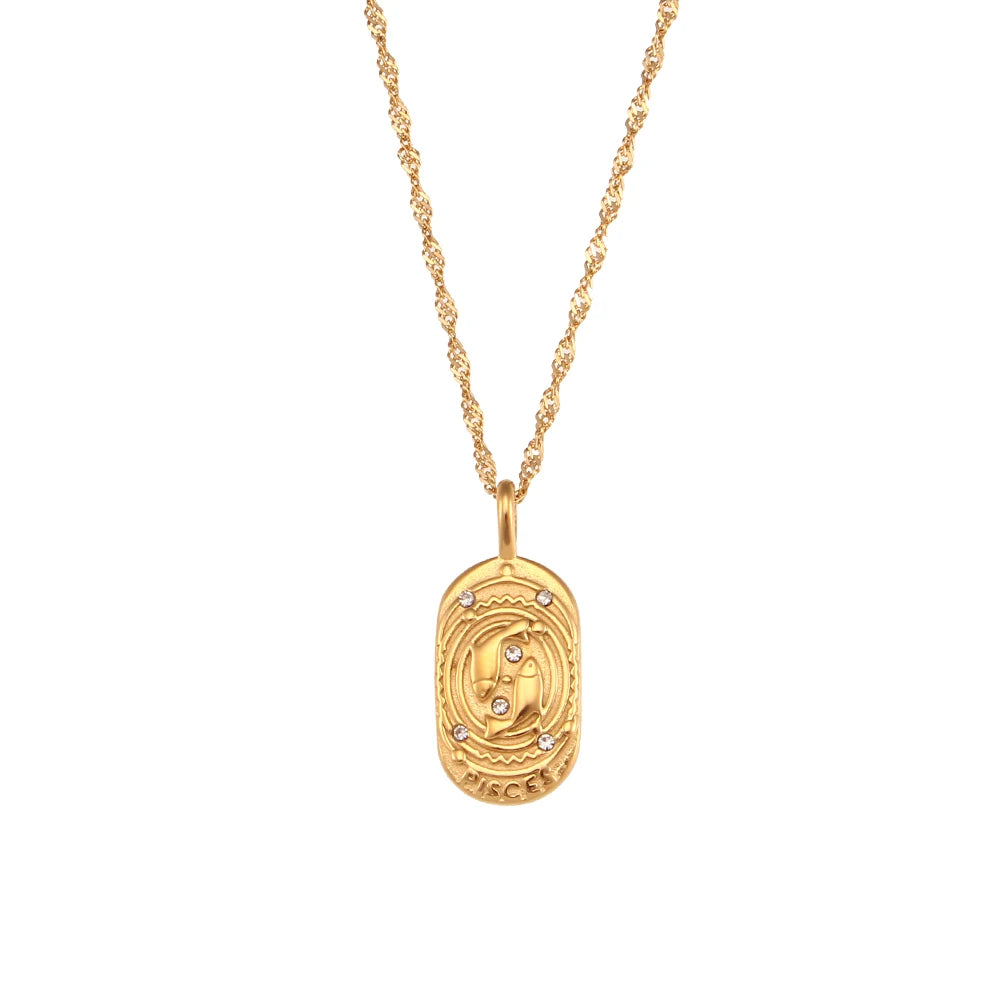 Skanto | Dainty Zodiac Tarot Inspirert Halskjede