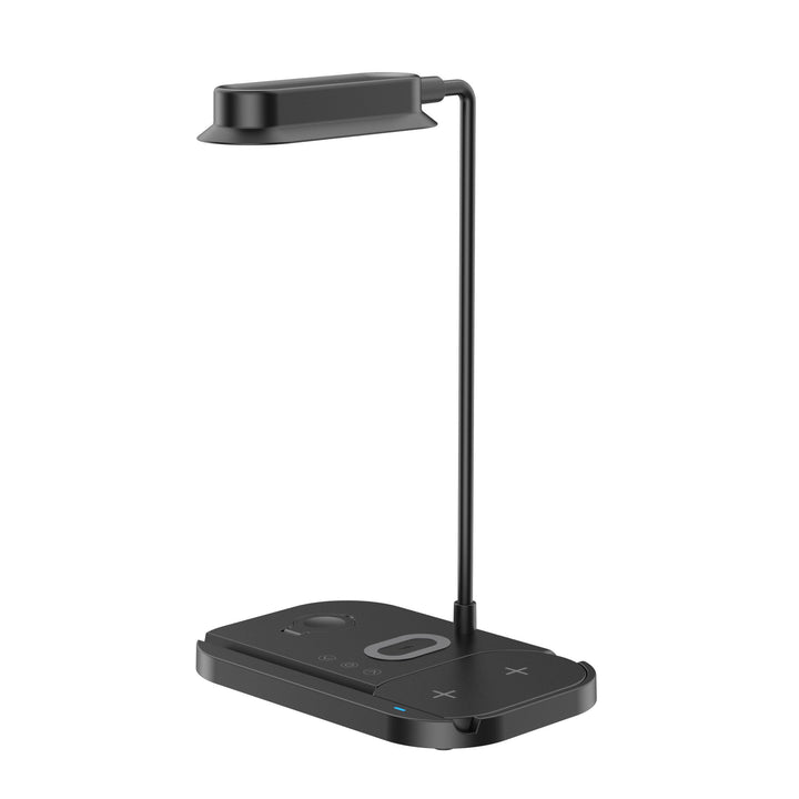 LED bordlampe med dimmer og trådløs lader for smarttelefoner (4-i-1) | Skanto