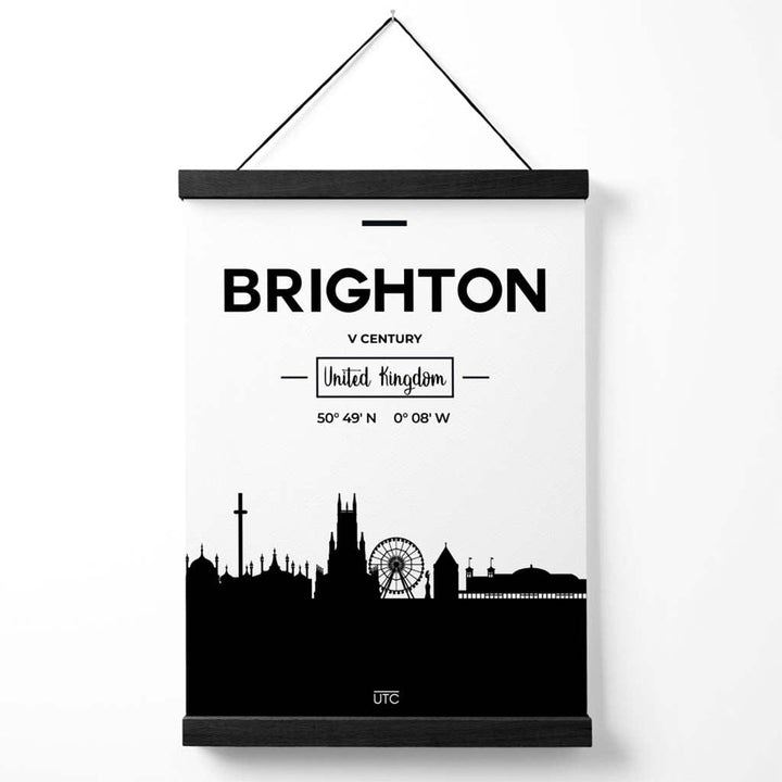 Brighton svart-hvitt bybildeplakat med oppheng