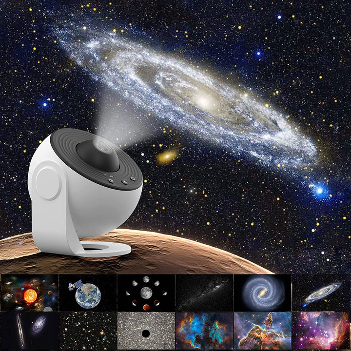 CelestiSphere 13-i-1 Planetarium Prosjektor | 360° Roterbar Stjernehimmel og Galakse Prosjektor med HD-bilder | Skanto