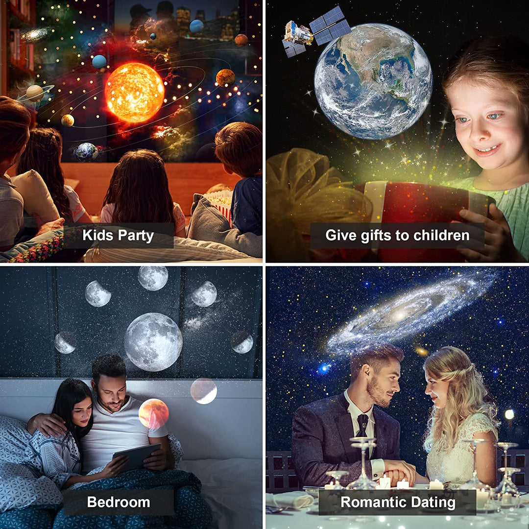 CelestiSphere 13-i-1 Planetarium Prosjektor | 360° Roterbar Stjernehimmel og Galakse Prosjektor med HD-bilder | Skanto