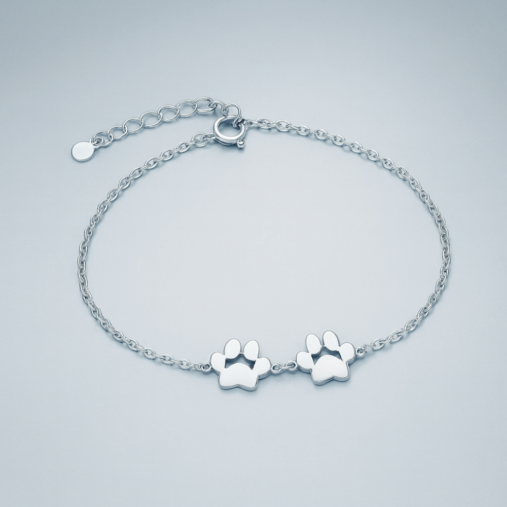 Skanto | Armbånd Personlig Paw Print Gravert Rustfritt Stål Justerbar