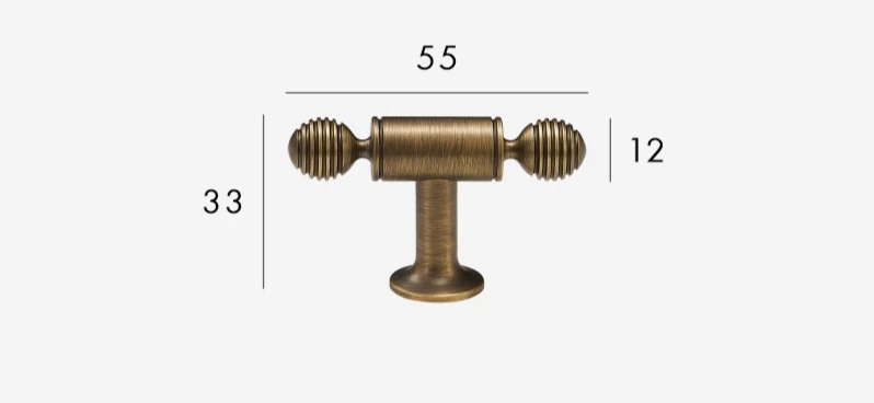 BrassElegance Solid Messing Antikk T-Griff Skanto