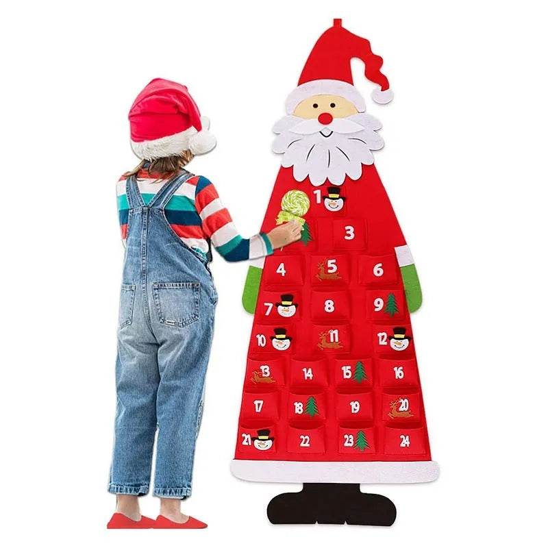 Skanto | Advent Kalender Stoff Jule Hängende Pendant Julenissens Filtnisser DIY Advent Kalender Jule Dekorasjon Jul