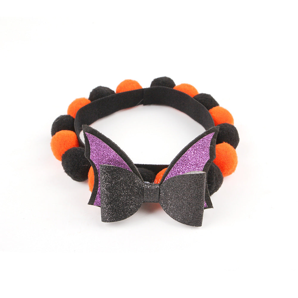 Skanto | Halloween Husdyrkrage – Justerbar Hund- og KattHals med Gresskar- og Hodeskalle-designs