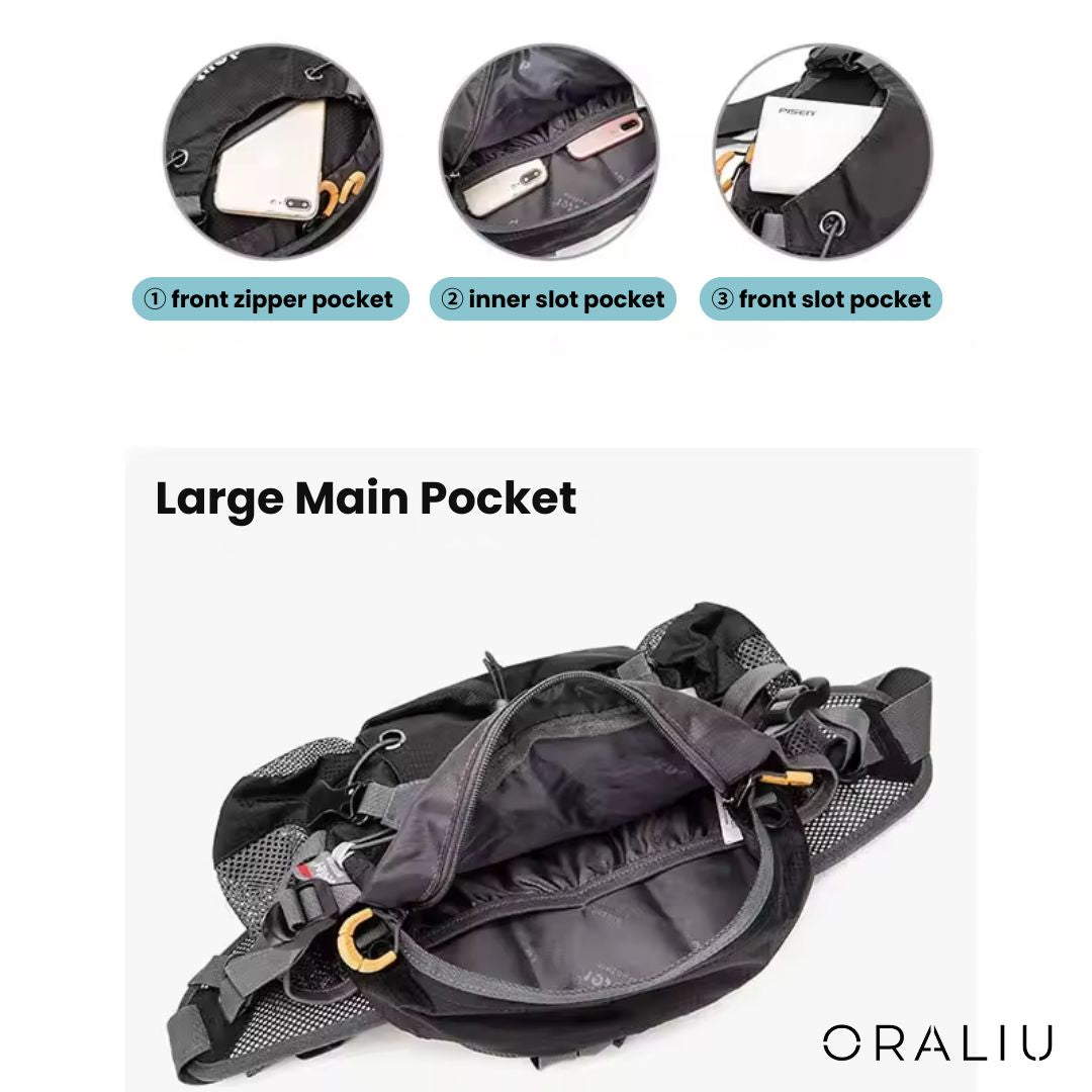 Skanto | Vanntett Tur Livveske – 5L Bumbag med Lommer med Glidelås for Gåtur & Utendørs Eventyr