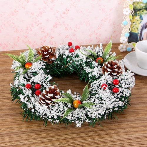 Skanto | Jule Flocket Krans Dekorasjon 20CM, 30CM, 40CM