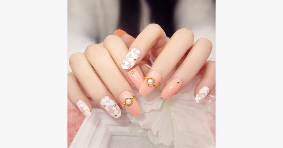 Skanto | Nude blomster negler