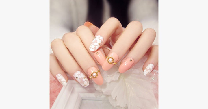 Skanto | Nude blomster negler