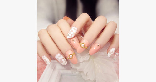 Skanto | Nude blomster negler