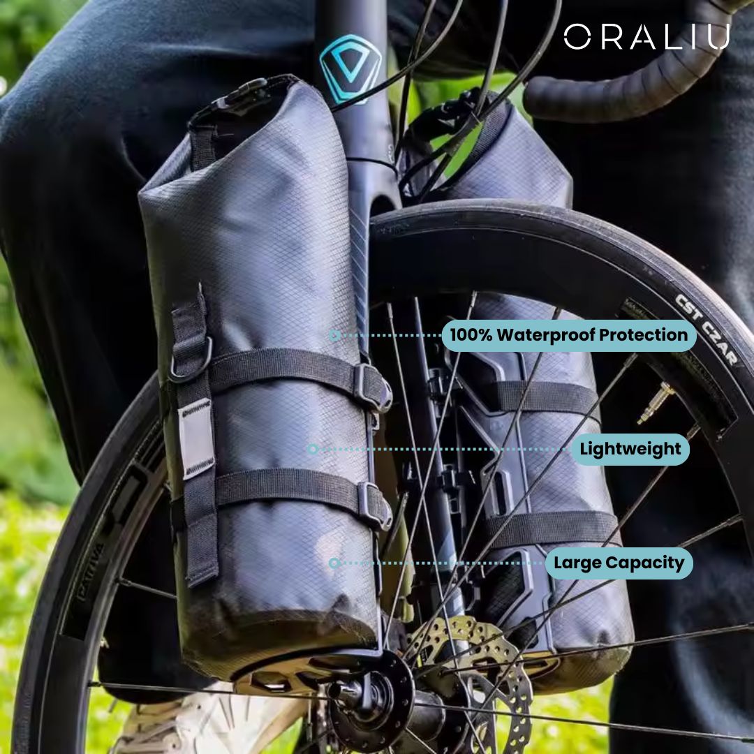 Skanto | Vanntette Front Gaffel Sykkelvesker – 5-7L Pannier Sett for Lange Turer & Bikepacking