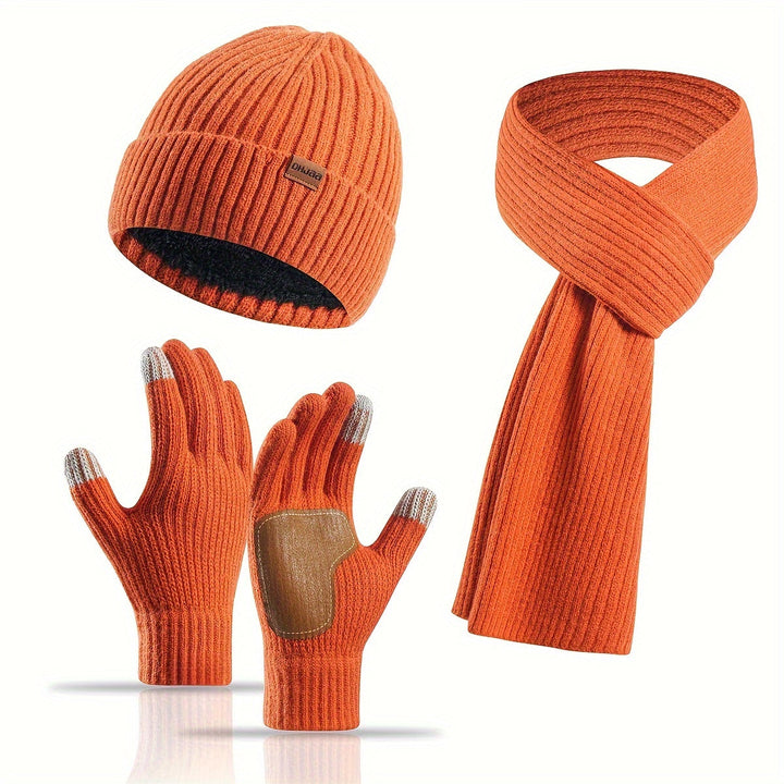 Skanto | Vinter Komfort Sett – Strikket Lue, skjerf og hansker for Unisex