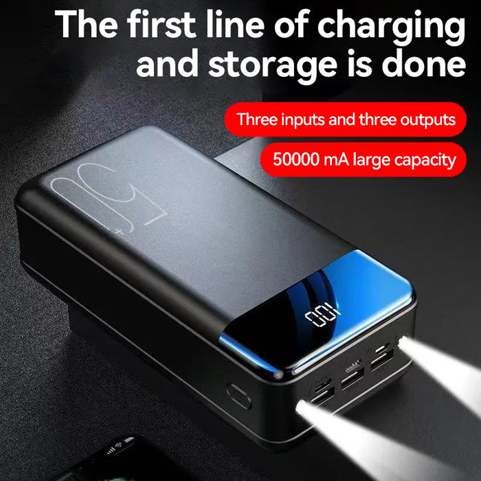 Skanto | MegaPower 50000 mAh Powerbank – Ubegrenset lading, Alltid tilkoblet