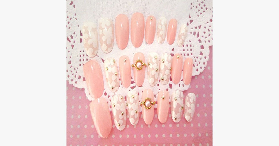 Skanto | Nude blomster negler