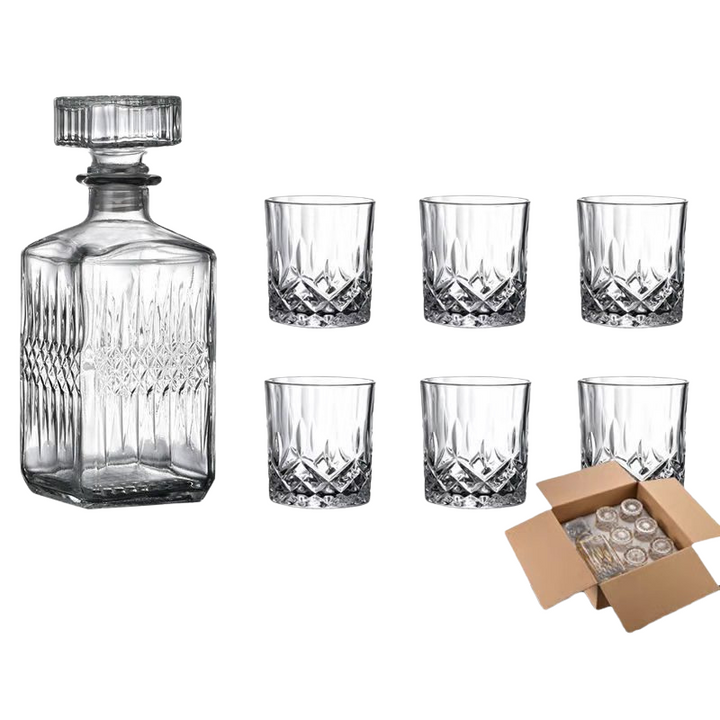 Skanto | RoyalPour - 7-delt whiskey dekanter gave sett