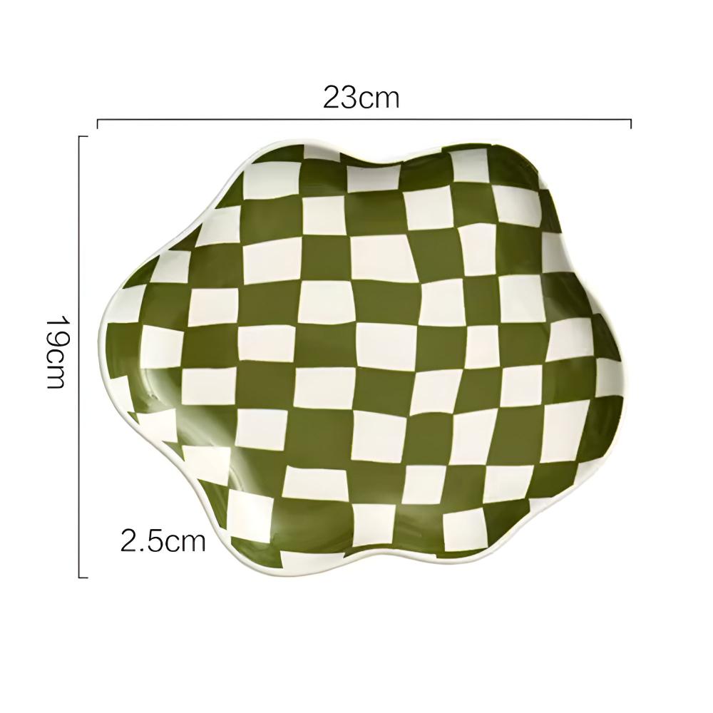 Skanto | Klassisk Rutete Keramikkplate