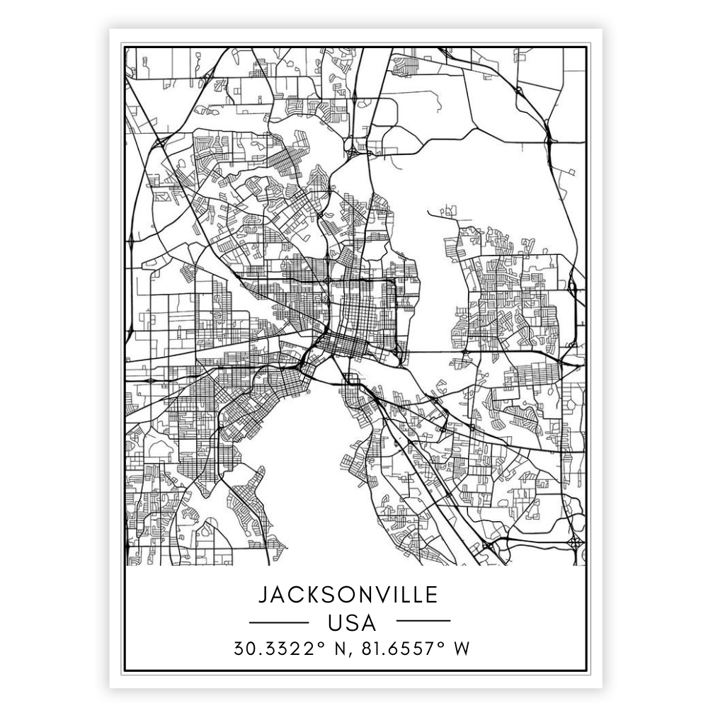 Jacksonville bykart - Lerret veggkunst maleri