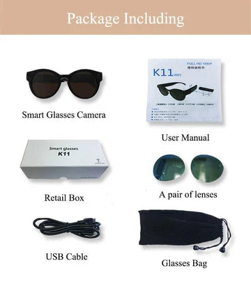 Skanto | Sykling Briller WiFi Mini Kamera HD 1080P DVR Video Lyd Opptaker