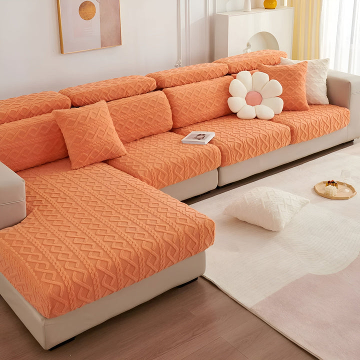 Samt-sofa trekk med diamantmønster – Myk & Luksuriøs | Perfekt passform for enhver sofa | Skanto
