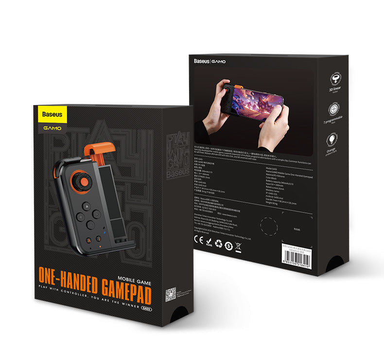 Skanto | Trådløs Bluetooth Mobil Spillkontroller med Fleksibel Joystick, Programmerbare Knapper & Ambient Lys, for Alle Telefoner