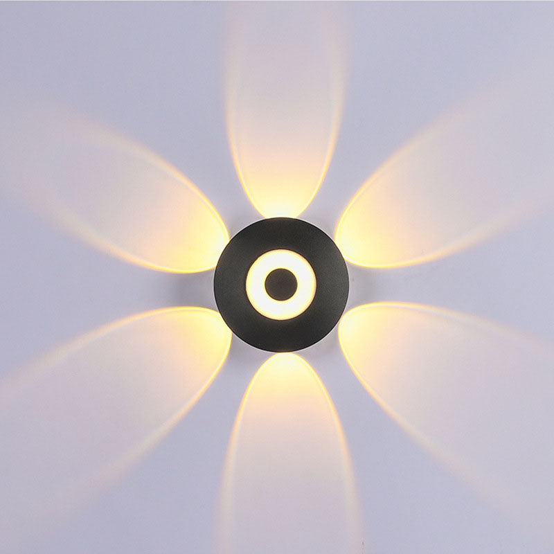 Moderne skandinavisk aluminium rund skjerm LED vegglampe for utendørs patio | Skanto
