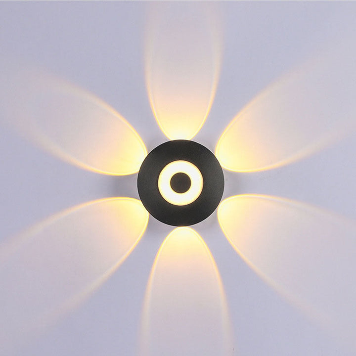 Moderne skandinavisk aluminium rund skjerm LED vegglampe for utendørs patio | Skanto