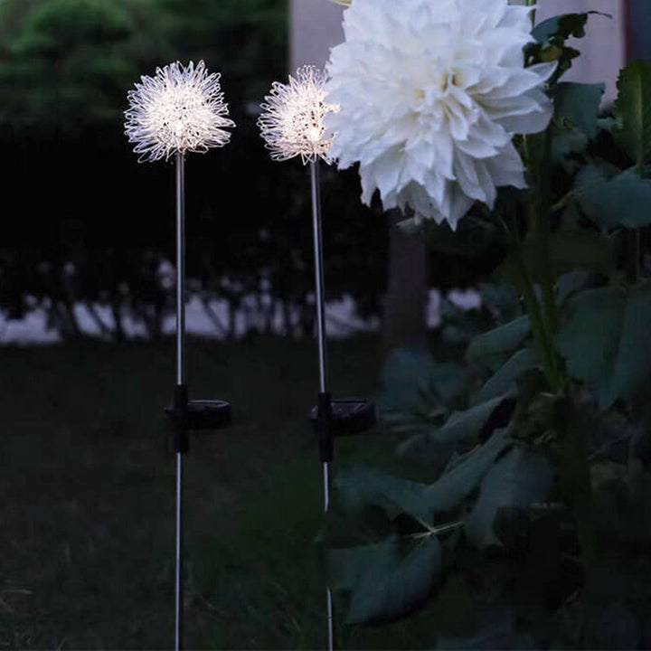 Solar Dandelion Aluminiumtråd Globe Lys LED Utendørs Vanntett Luminøs Hageinnsetting Bakkelys Landskapslys | Skanto