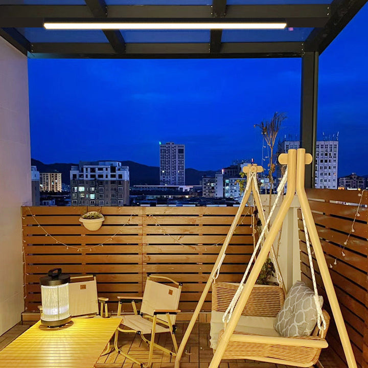 Moderne Minimalistisk Lang Rektangulær Aluminium PC LED Takmontert Lys For Utendørs Patio | Skanto