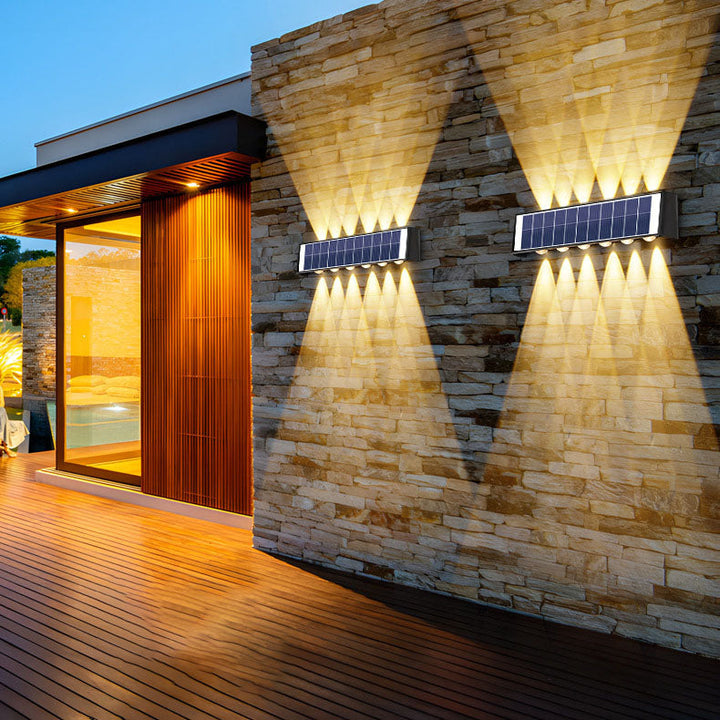 Skanto | Modern Simplicity Solarlampe Vanntett Rektangulær ABS PMMA LED Vegglampe For Utendørs Patio