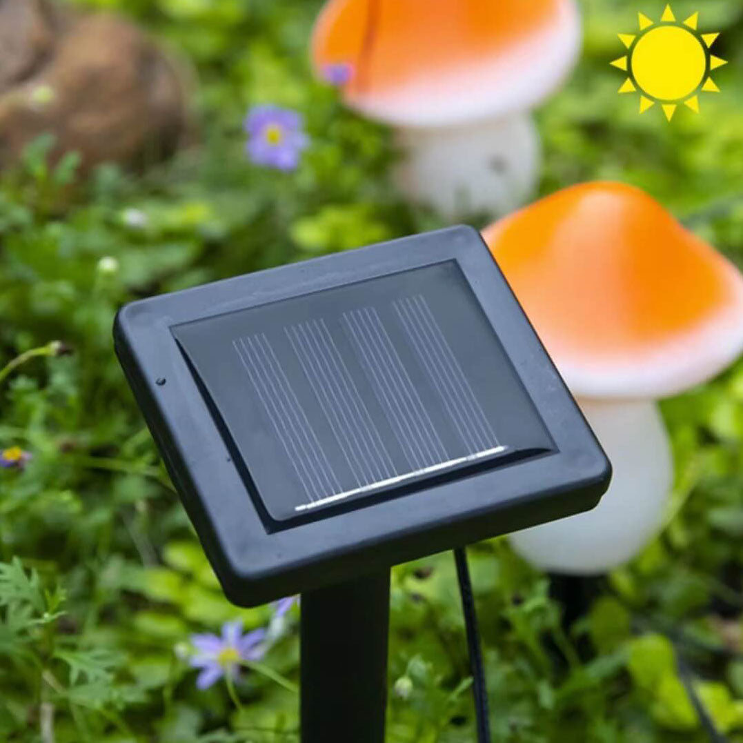 Solarlampe Utendørs Harpiks Sopp LED Hage Innsettings Dekorativ Landskapslys | Skanto