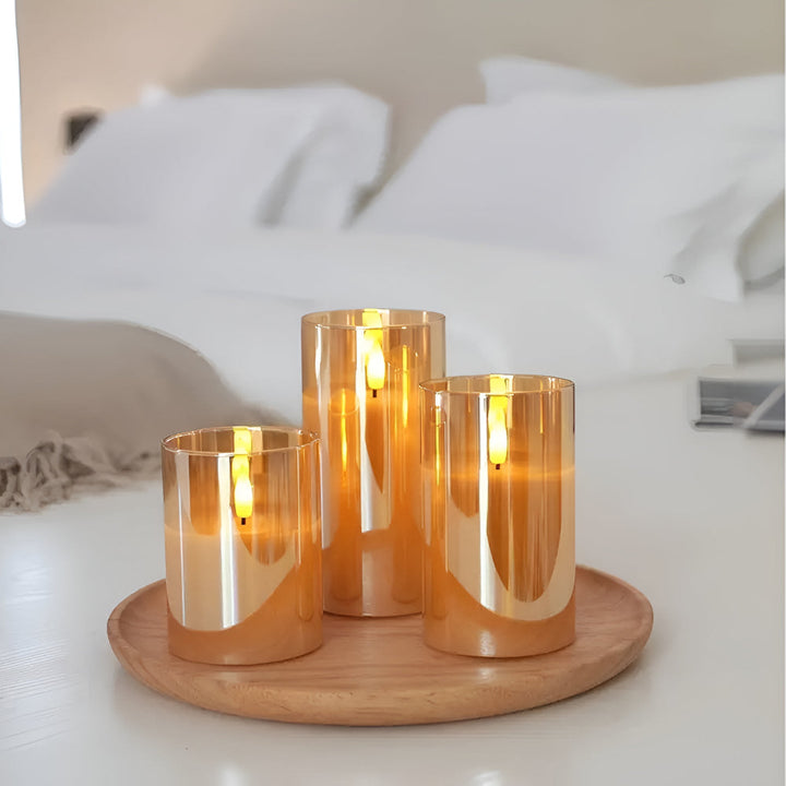 3D Flicker Flammeløs Lys Sett | Skanto