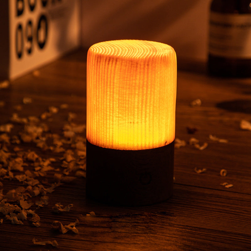 Trådløs LED-Tae-lampe med berøringskontroll | Oppladbart batteri | Tresjaring-design | Justerbar lysstyrke